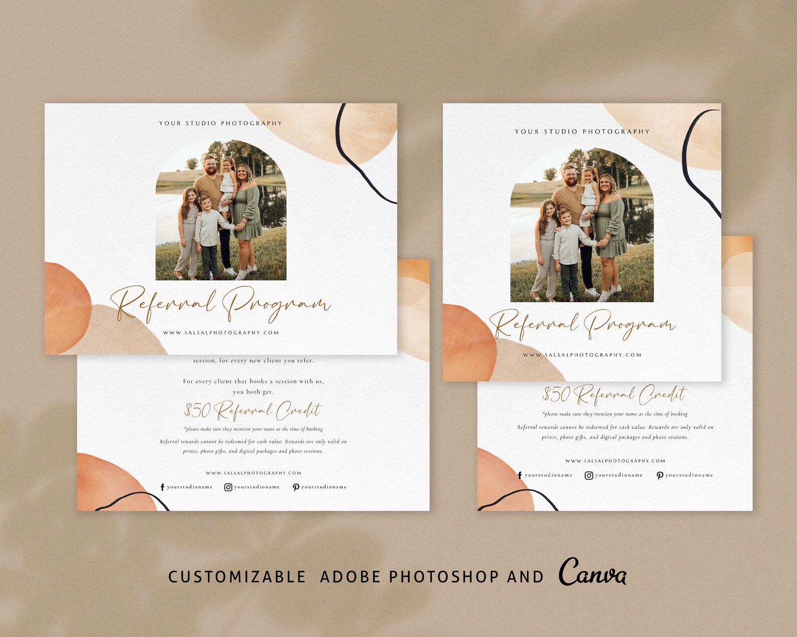 Photography Referral Card Template Photoshop Template Canva | Etsy