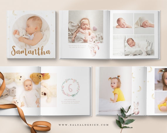 Baby Photo Album Photoshop Template, Baby Photobook Template, Newborn  Photobook, Photo Album, Baby First Year Photobook Template, BA1 -   Australia