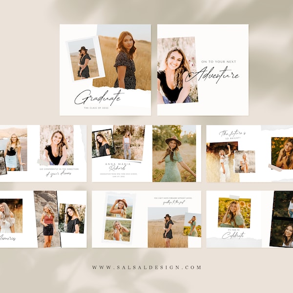 Senior Album Template, Photography Template, Graduation Photo Book Template, Album Photoshop Template - AL021