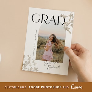 Graduation Announcement card CANVA PHOTOSHOP Template, Graduation invitation CANVA Template,Senior invitation Card,Graduation Party Template