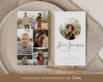 Photography Business Card Photoshop and Canva Template, Business Card Canva Template, Photo Business Card Photoshop Template - BC016