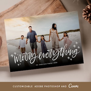 Christmas Canva & Photoshop Card Template, Christmas Editable Card, Christmas Printable Card, Christmas Editable Photo Card -  CD218