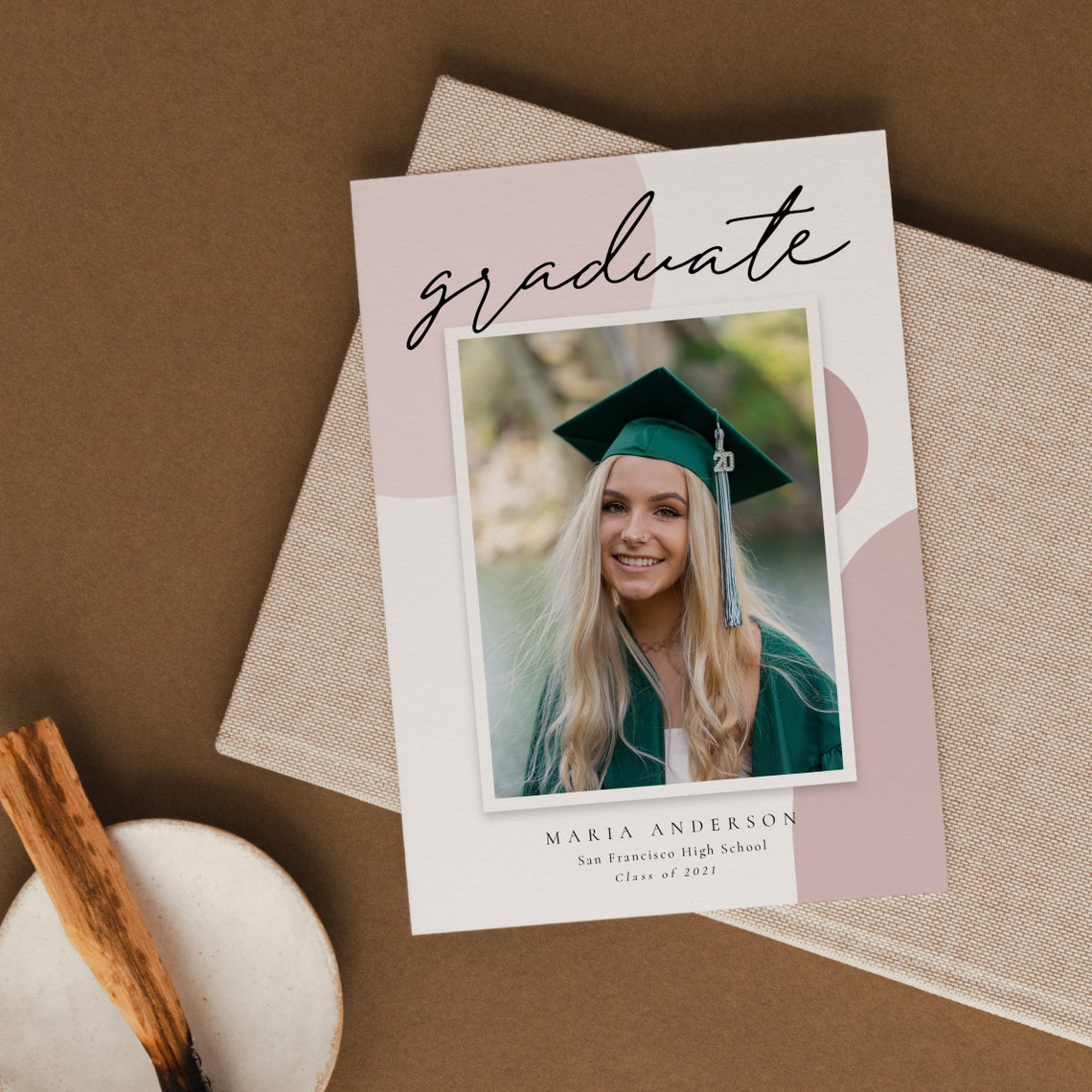 Graduation Announcement Card Canva And Photoshop Template Etsy