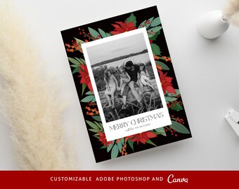 Christmas Card Template, Photoshop & Canva Template, Editable Holiday Card Template,Greeting Card, Christmas Photo Card, Merry Christmas 442