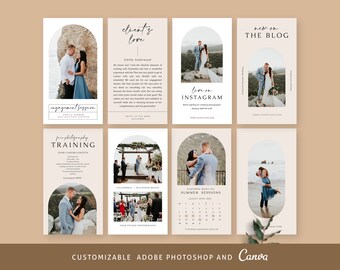 Wedding Instagram Story Template, Photoshop and Canva Instagram Template, Canva Instagram Template, Wedding Story Photoshop Template - IG043