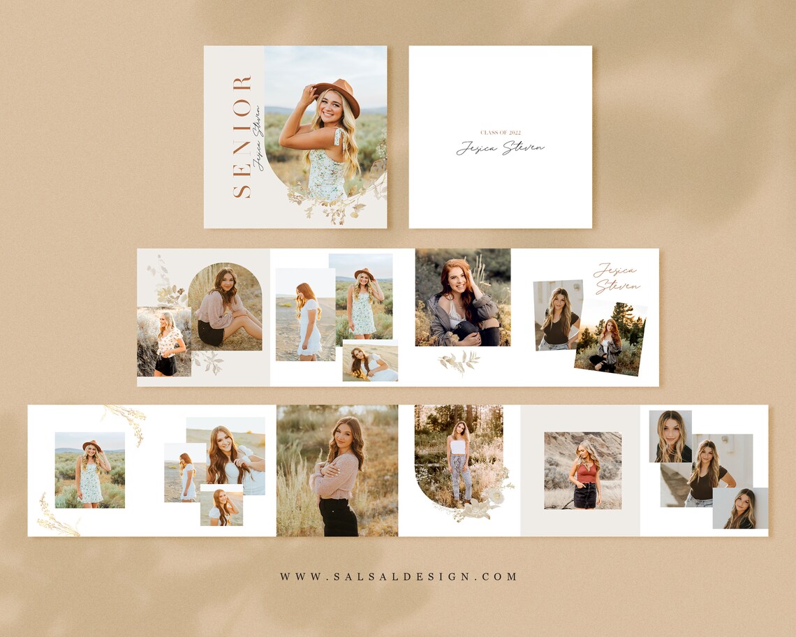 Senior Mini Accordion Book Template 3x3 Mini Accordion Album Etsy