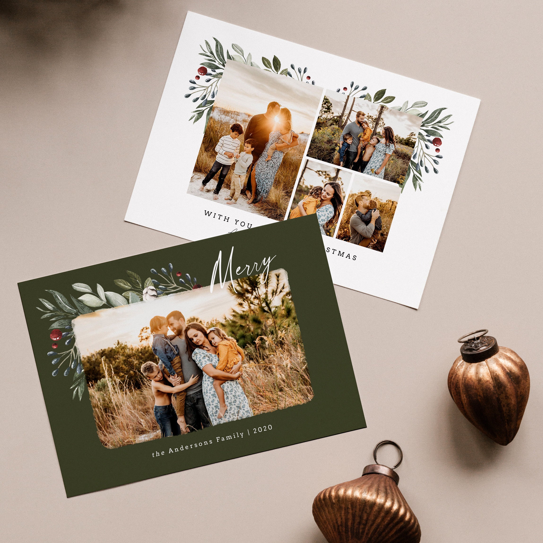 Christmas Card Template Bundle Holiday Card Template Etsy Israel