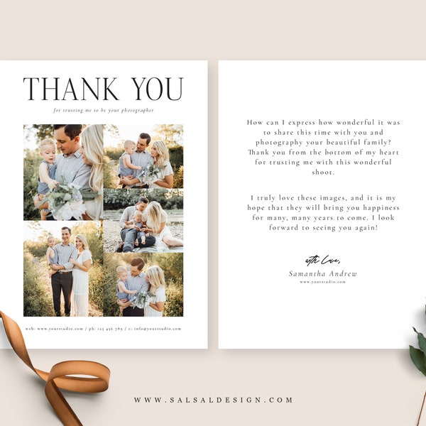 Client Thank You Note Card, Thank You, Session Thank You Card, Photoshoot - 001
