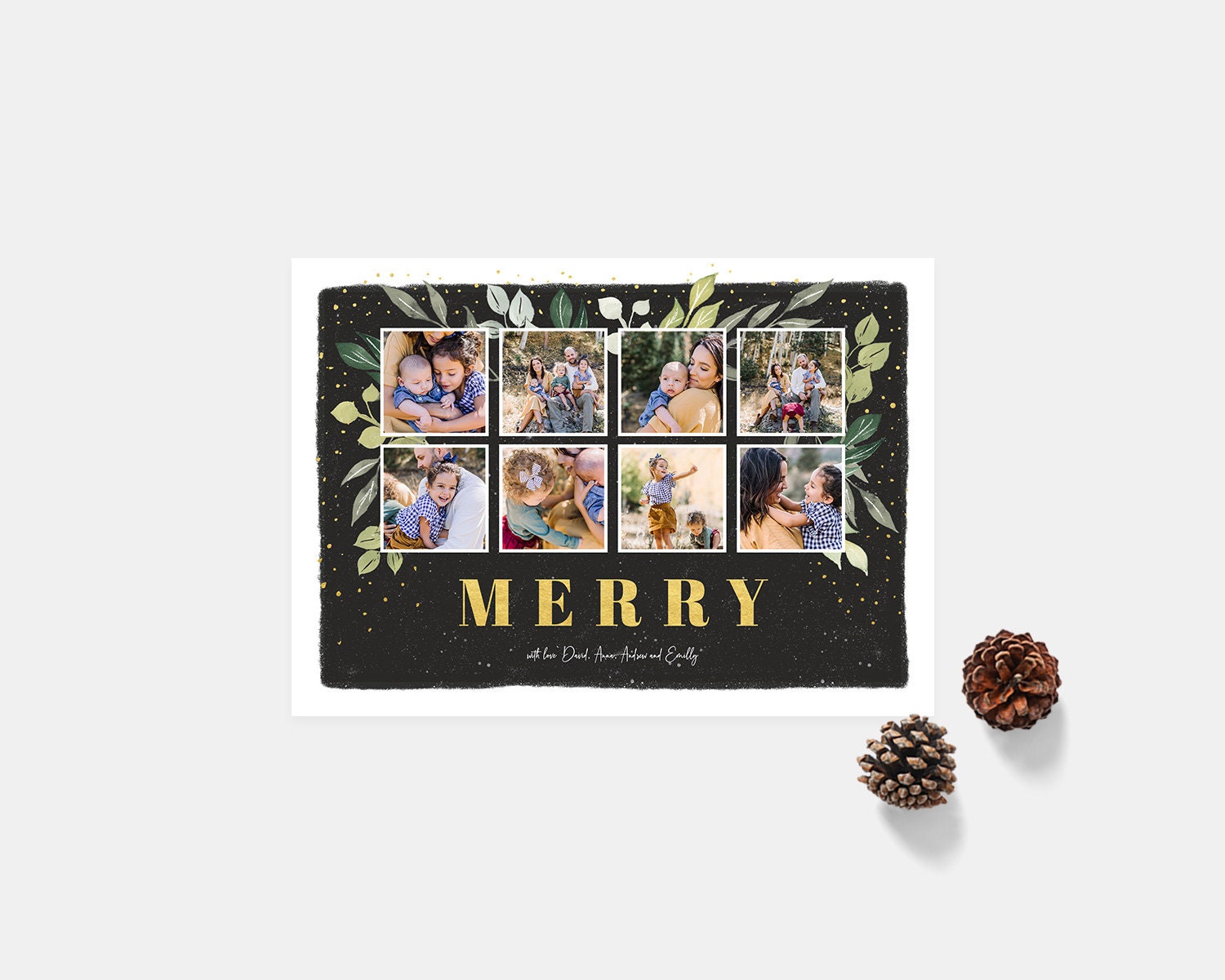 Christmas Card Photoshop Template Holiday Card Template | Etsy