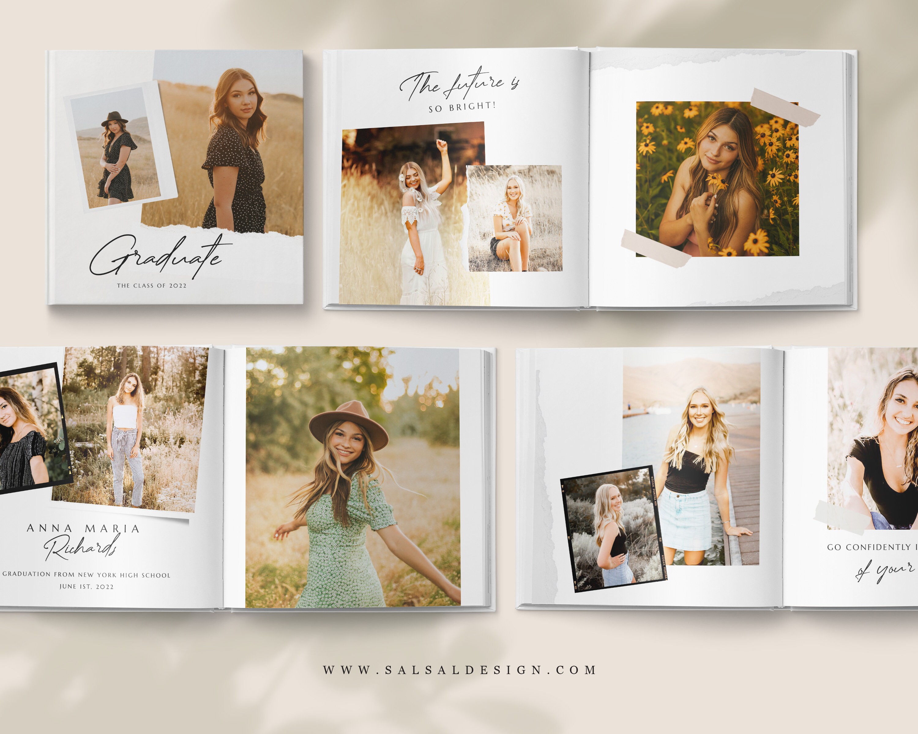 Senior Album Template Photography Template Graduation Photo Etsy