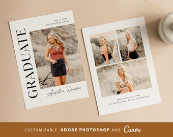 Graduation Announcement card CANVA PHOTOSHOP Template, Graduation invitation CANVA Template,Senior invitation Card,Graduation Party Template