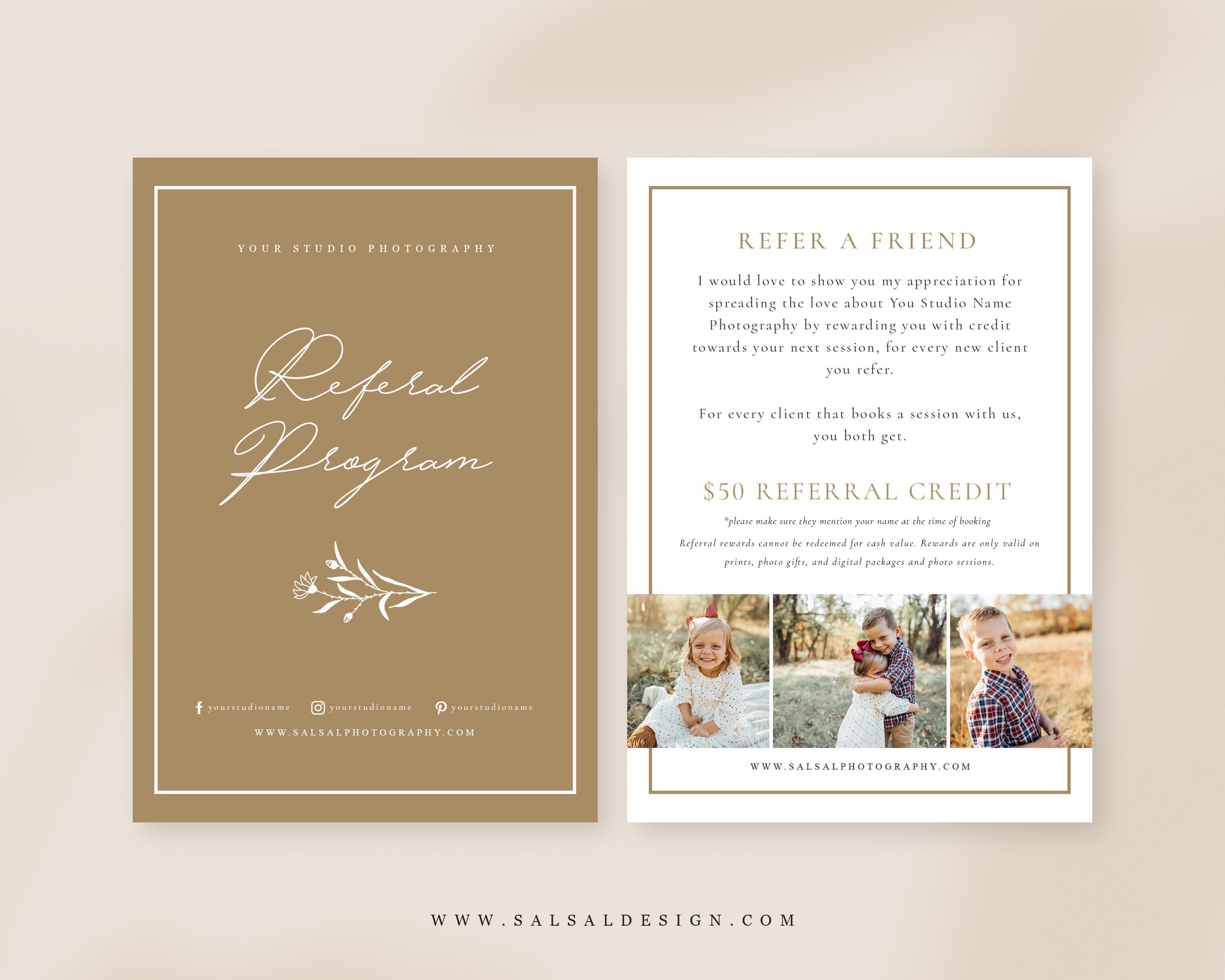 Photography Referral Card Template Template Etsy