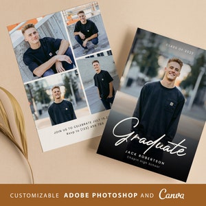 Graduation Announcement card CANVA PHOTOSHOP Template, Graduation invitation CANVA Template,Senior invitation Card,Graduation Party Template