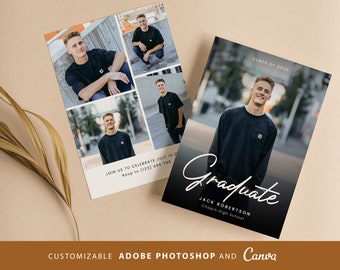 Graduation Announcement card CANVA PHOTOSHOP Template, Graduation invitation CANVA Template,Senior invitation Card,Graduation Party Template