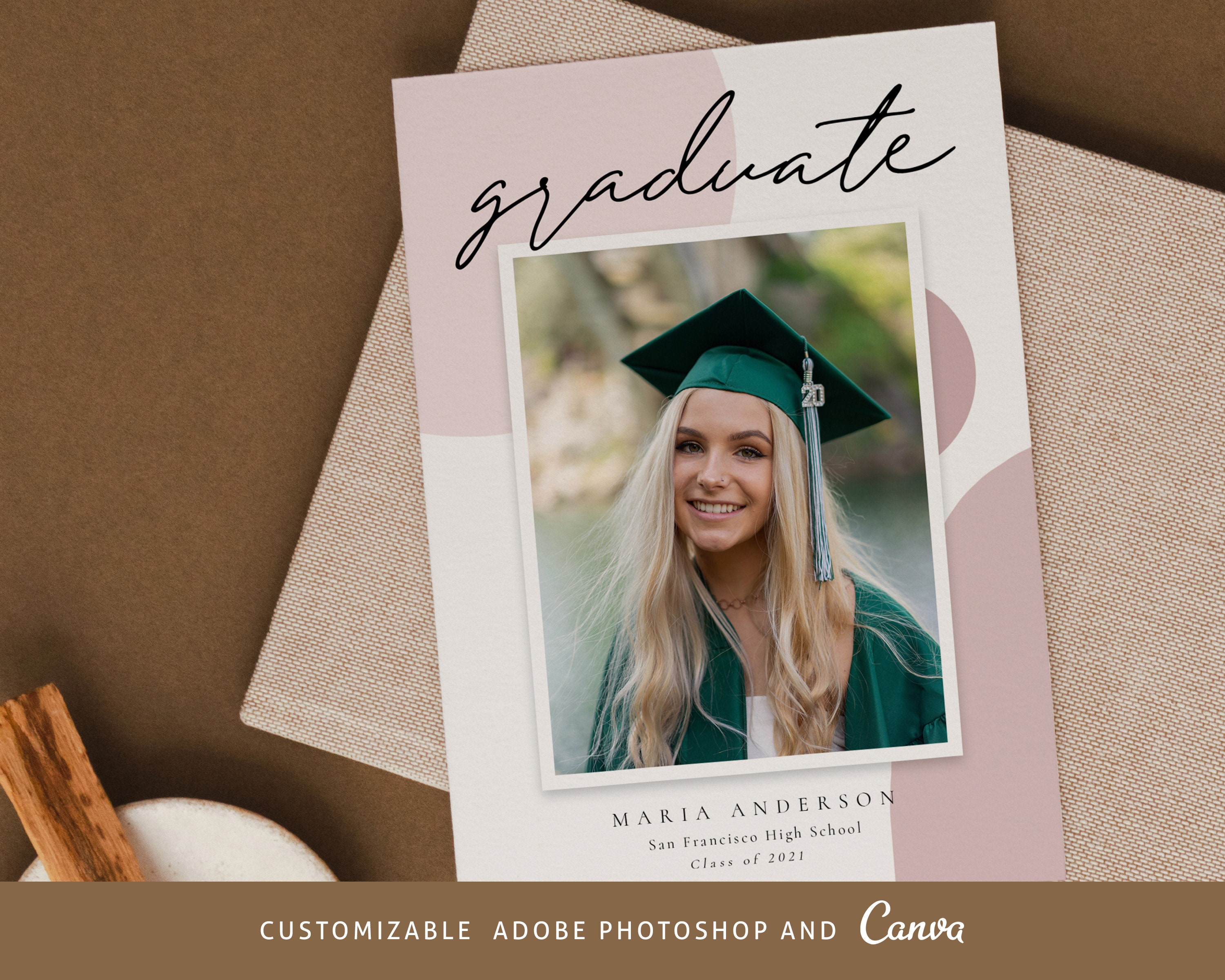 Graduation Announcement Card Canva and Template Etsy Graduation Announcement Card Canva and Template Etsy