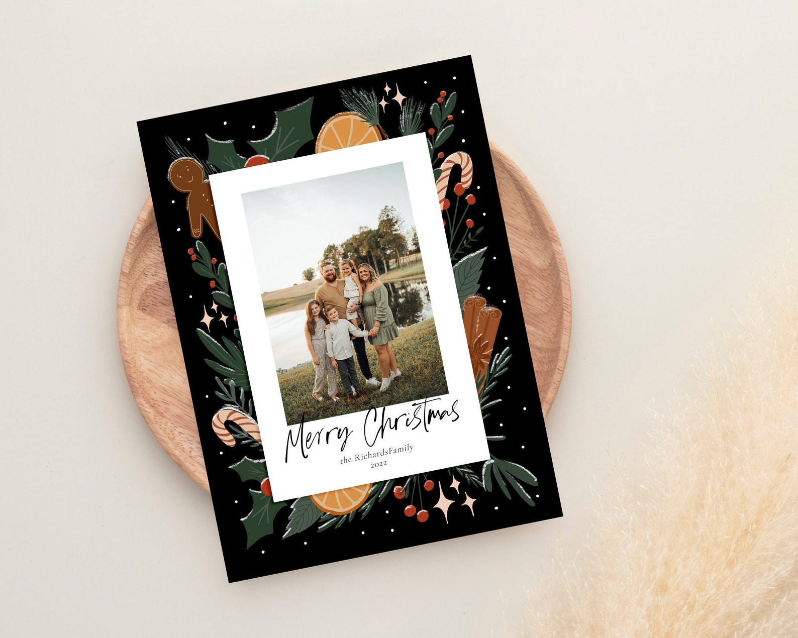 Christmas Card Template Photoshop Canva Template Editable Etsy