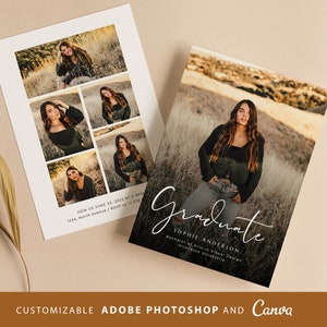 Graduation Announcement card CANVA PHOTOSHOP Template, Graduation invitation CANVA Template,Senior invitation Card,Graduation Party Template