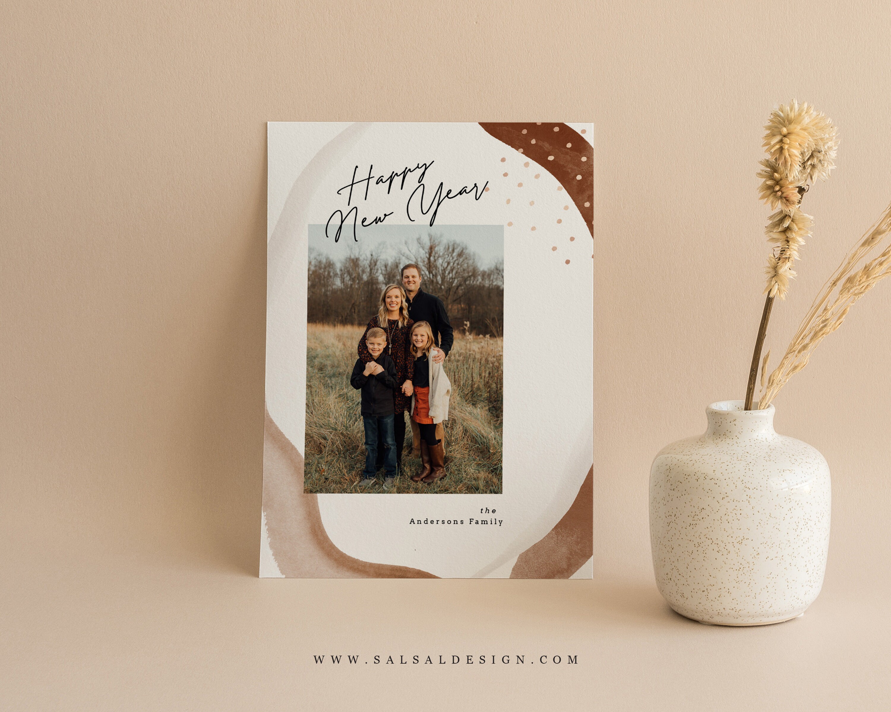 Editable New Year Canva Photoshop Card Template New Year Etsy