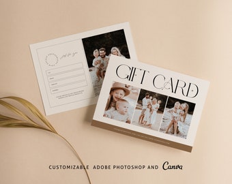 Photography Gift Certificate CANVA Template, Photography Gift Card for Photographer, Photoshop Gift Voucher,Canva Gift Certificate Template