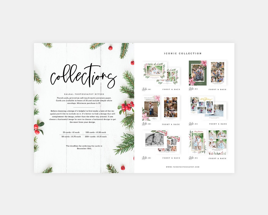 Christmas Card Catalog Template Catalog Photoshop Template - Etsy