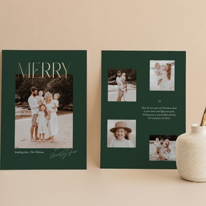 Printable Christmas Card Canva Template, 5x7 Merry Christmas Card ...
