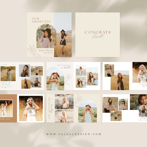 Senior Album Template, Photography Template, Graduation Photo Book Template, Album Photoshop Template - AL020