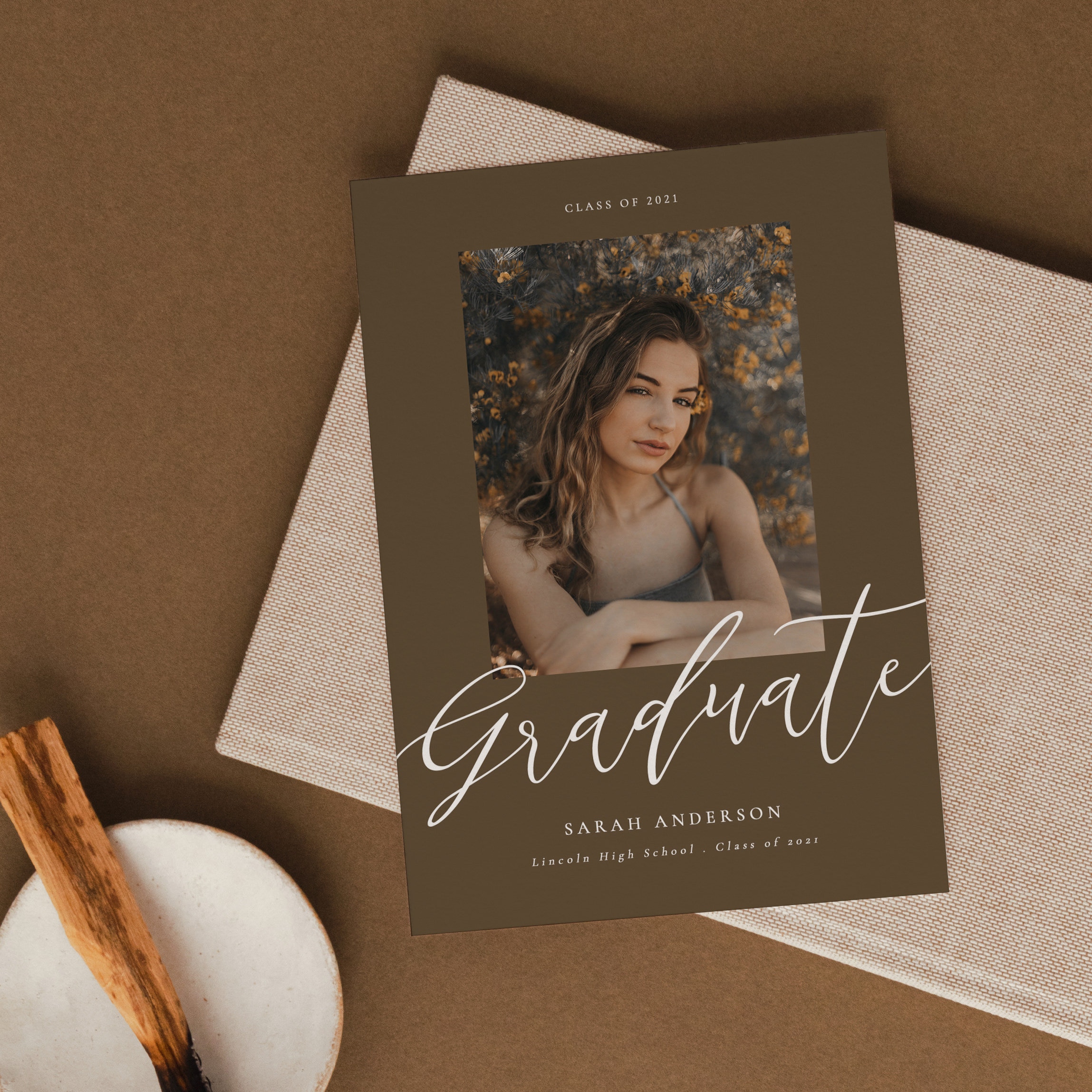 Graduation Announcement Card Canva and Template Etsy