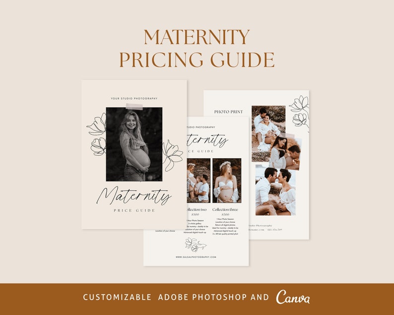 Maternity Photography Pricing Guide Canva and Etsy