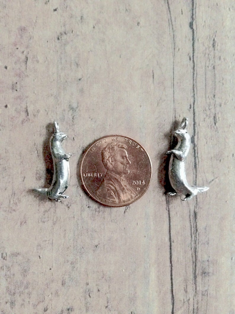 4 Otter charms 3D pewter SS6 image 2