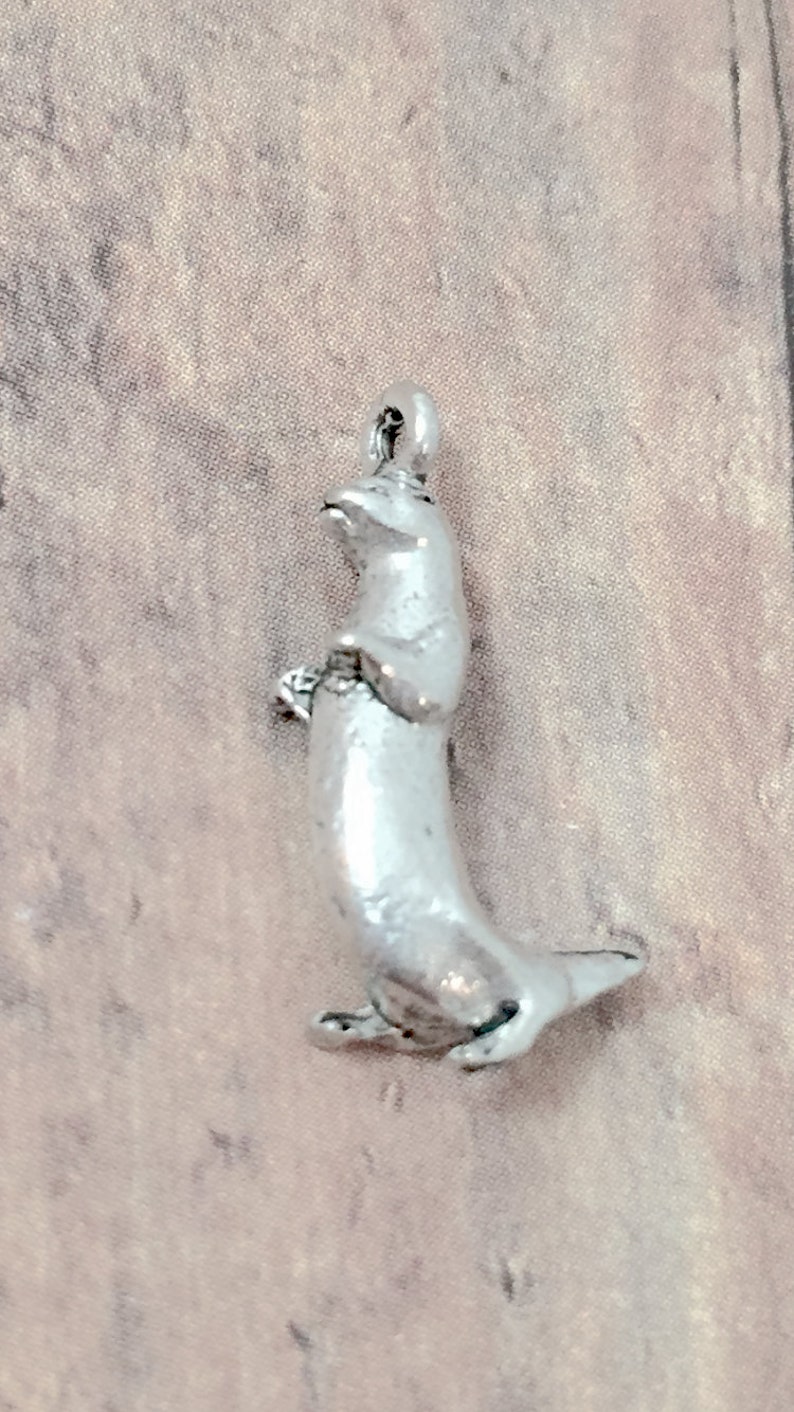 4 Otter charms 3D pewter SS6 image 3