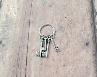 4 Keys charms (1 sided) pewter - U3