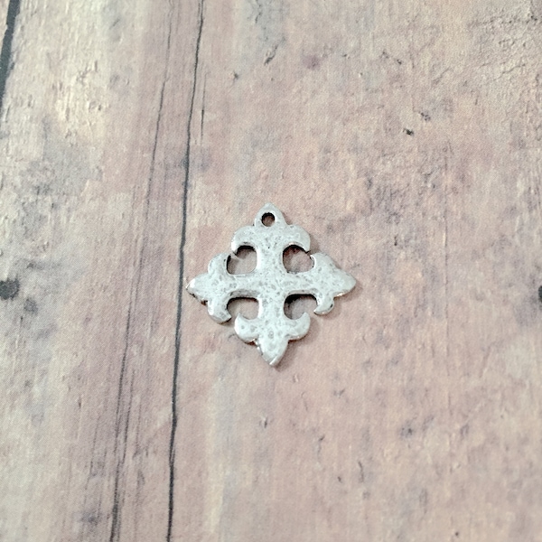 4 Celtic cross charms (2 sided) pewter - BX182