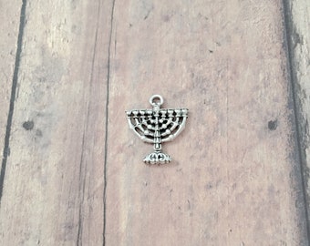 4 Menorah charms pewter (3D) - U12