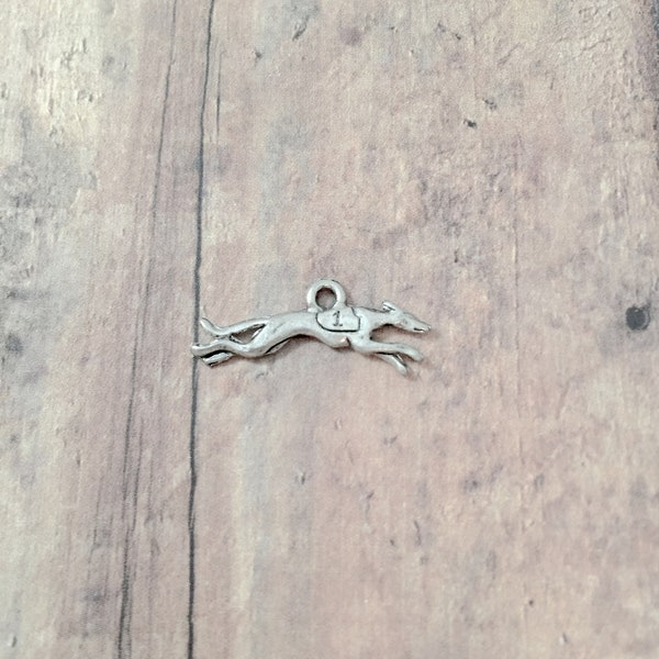 4 Greyhound charms (2 sided) pewter - YY5