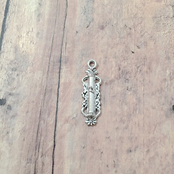 4 Mezuzah charms (1 sided) pewter - 36