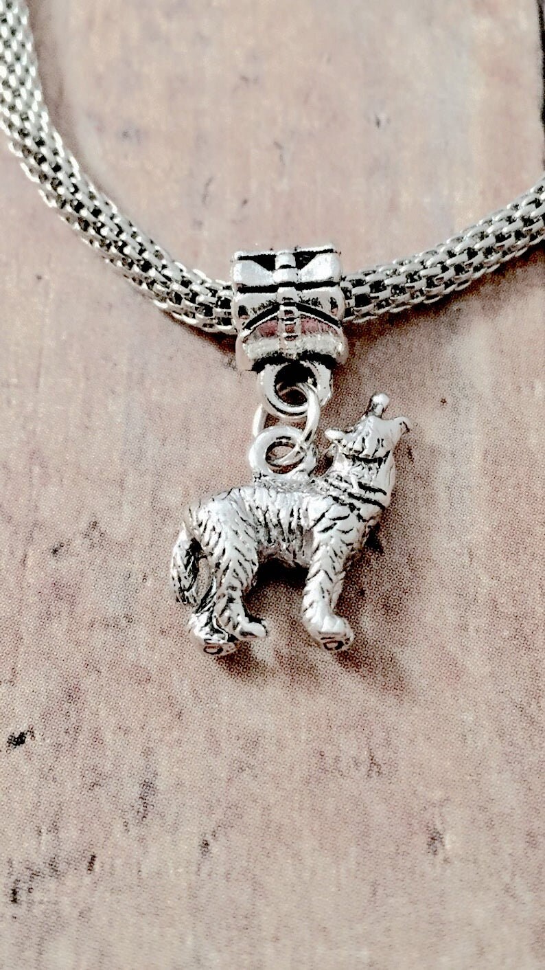 Wolf charm bracelet wolf jewelry lobo jewelry wolf Etsy