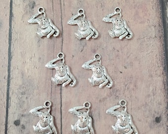 8 Orangutan charms (2 sided) zinc alloy - J2