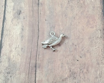 5 Duck charms (2 sided) pewter - BX292