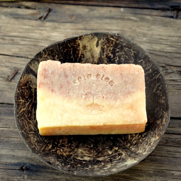 Orange and Patchouli Soap, Carrot juice and Pink clay, Hair and Body