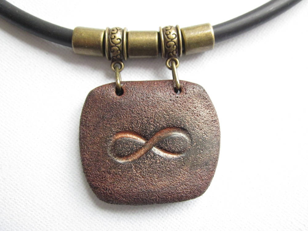 Polymer clay necklace for him mens cord necklace mens Etsy
