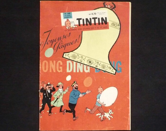 Tintin newspaper. Hergé. French edition. 13th year. March 30, 1961. n.649. Easter Special. Easter eggs. Hero parade.