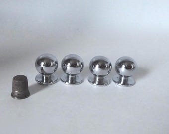 Set of 4 screw-on chrome ball-shaped handles. 1980. Without screws.