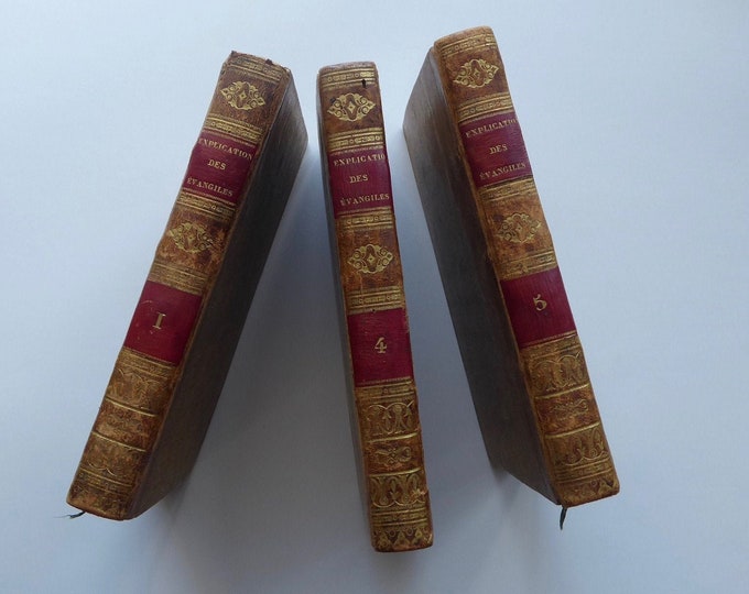 Explanations of the Sunday Gospels. C.-G. De La Luzerne. 1807. Chez Savy. Volumes 1, 4 and 5. Religious heritage. Pious book.