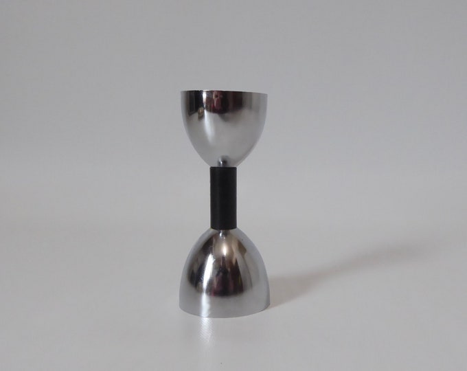 Chrome metal double cocktail jigger. 1960. Vintage double jigger. Mid century alcohol measure.
