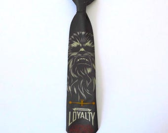 Star Wars tie. Vintage Chewbacca Loyalty clip-on tie for children. 1990s.