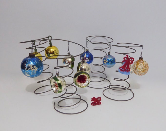 Lot of 11 vintage Christmas balls. Blown glass. Plastic. 1950-60. Christmas decoration. Vintage Christmas.