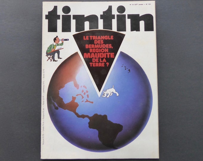 Tintin Journal. Bermuda Triangle. 33rd year n.151. August 1, 1978. French edition. Hergé cover.