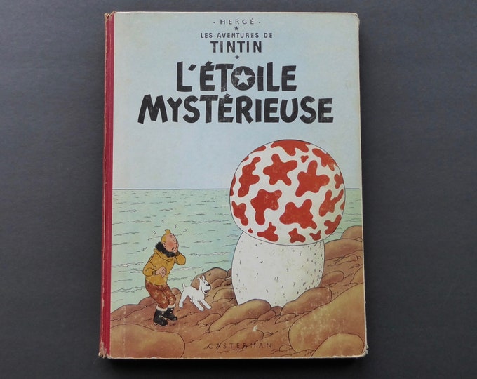 Tintin. 1960. The mysterious star. Herge. Giant mushroom. Spider. Fantastic. Arctic. Naval expedition. Comet. Vintage comic.