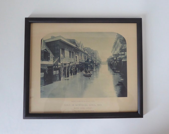 Flood in Montreal, April, 1886. Notre Dame street. Published by the George Bishop Eng. Framing collotype publication 1886. Photo Montreal