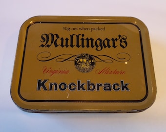 Mullingar's Knockbrack Tobacco Box. Metal. Hipster. Vintage Advertising. Tobbacciana. Advertising Box. Smoker's Collection. 1950s